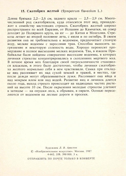 15 Стрекозы 1987. Сжатобрюх желтый р.jpg