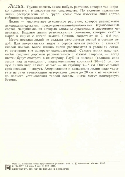 10 Декоративные растения 1987. Лилии р.jpg