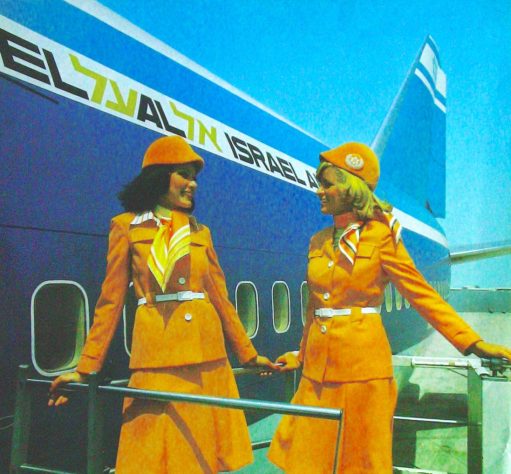 126-EL-AL-Poster-Two-Flight-Attendants-in-Orange-Uniforms-by-747-Marvin-G.-Goldman-Colln-1024x950.jpg