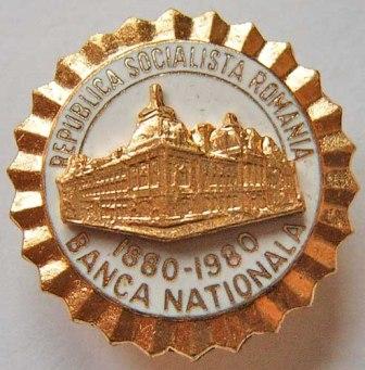 Romania jubilee badge National Bank 100 years.jpg